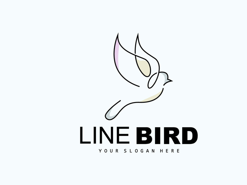 Bird Logo, Vector Hummingbird, Simple Simple line Style Design, Bird Wings Icon Product Brand