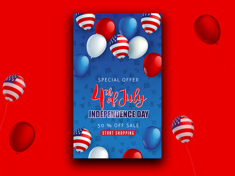 USA Independence Day Sale Promotion Advertising Banner