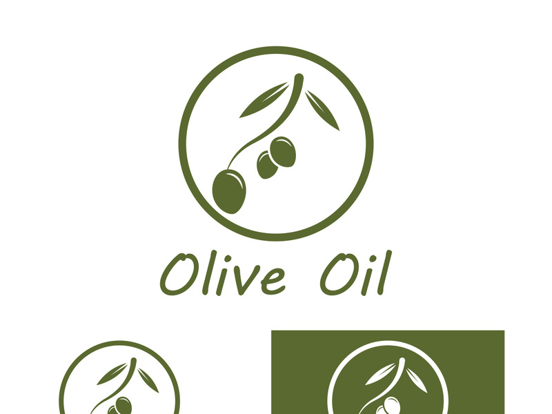 Branched olive fruit logo with creative idea.