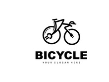 Electric Bicycle Logo, Sport Bike Vector