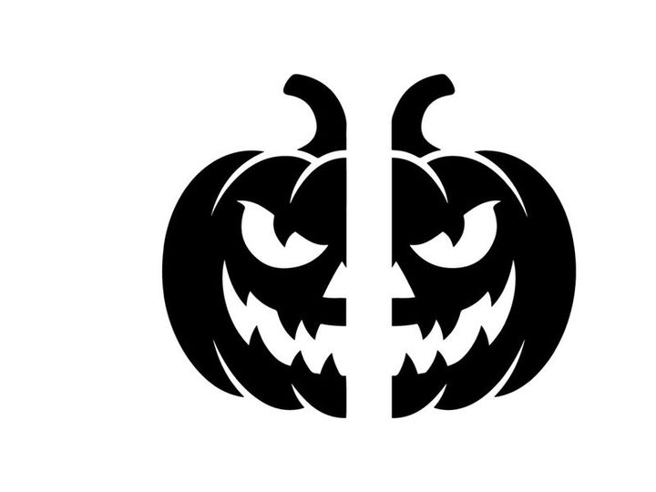 Halloween Jack-o'-lantern with Menacing Face for Fall Decor