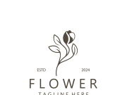 Flower logo design Floral emblem. Cosmetics, Spa, Beauty salon identity, Boutique and wedding invitations