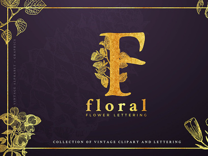 Free Vintage Floral Letters