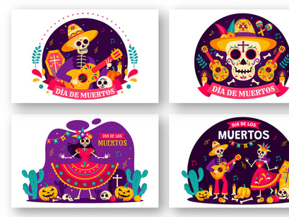 13 Dia de Muertos Illustration