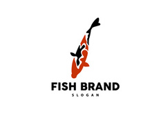 Koi Fish Logo Design, Ornamental Fish Vector