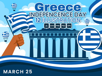 12 Greece Independence Day Illustration