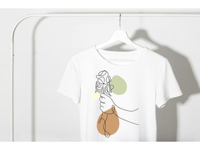 Flower Bouquet Shape Minimalist Line Art Drawing