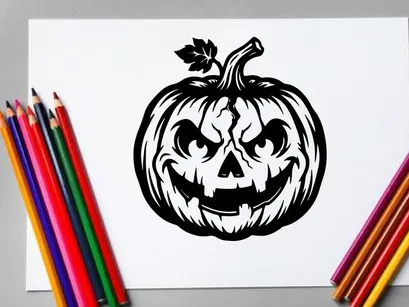 Gruselige Halloween-Kürbis mit bedrohlichem Kürbisgesicht