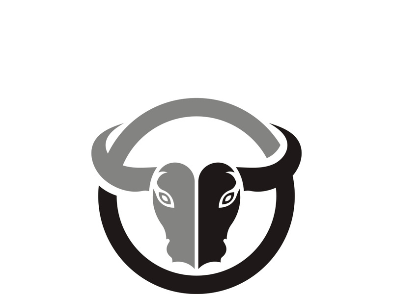 Bull head logo vector icon design illustration