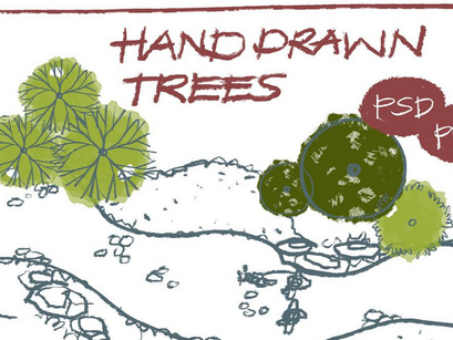 Handdrawn Tree Graphics [PSD/PNG]
