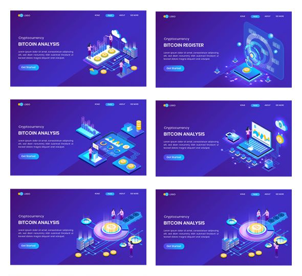 30 Vectors Bitcoin Concept