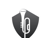 Musical instrument simple icon trumpet for jazz music logo design