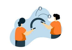 social network business Flat illustration