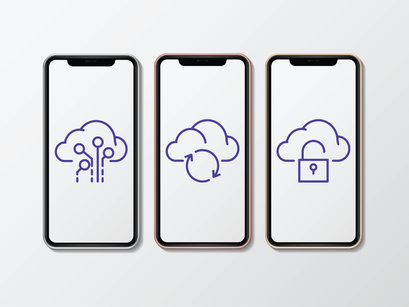 Cloud and Storage Icon Set