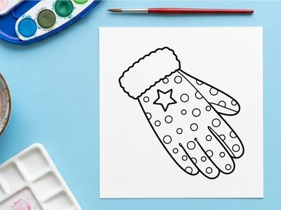 Sarung tangan Natal buatan tangan dengan pola bintang dan salju untuk desain liburan yang meriah