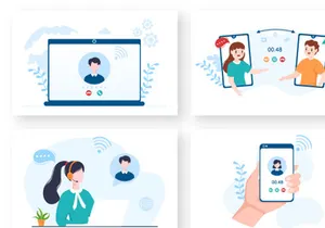 13 VOIP or Voice Over Internet Protocol Illustration