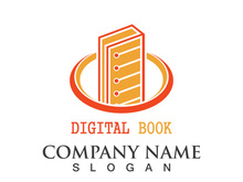 Digital book logo technology vector icon design