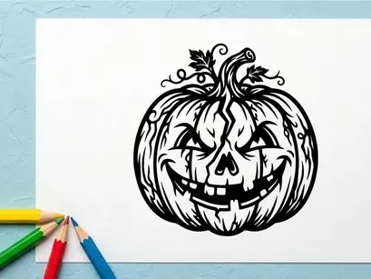 Halloween Pumpkin Carving with Jack-o'-Lantern Face for Fall Decor