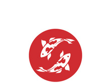 Koi fish logo template. Creative vector symbol