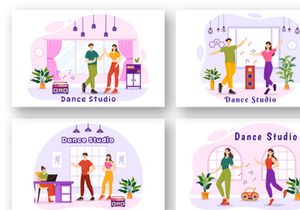 12 Dance Studio Illustration