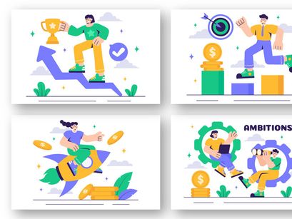 10 Ambitions to Success Illustration