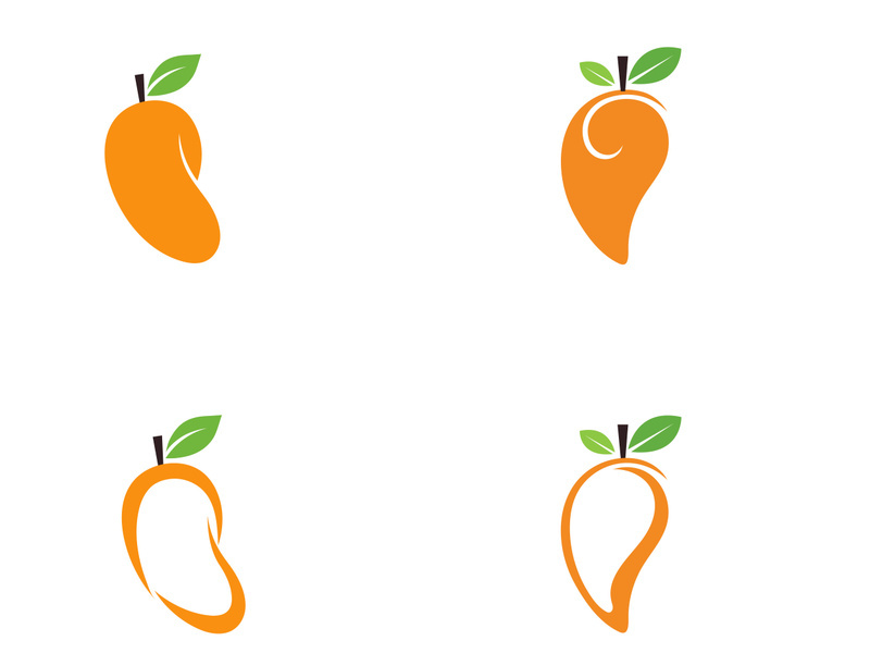 Mango in flat style. Mango vector logo. Mango