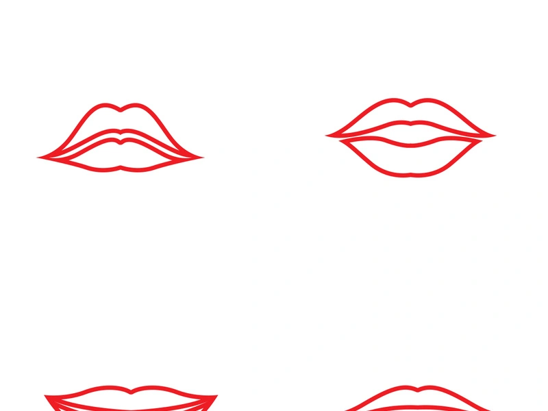 Lips icon cosmetic logo vector template