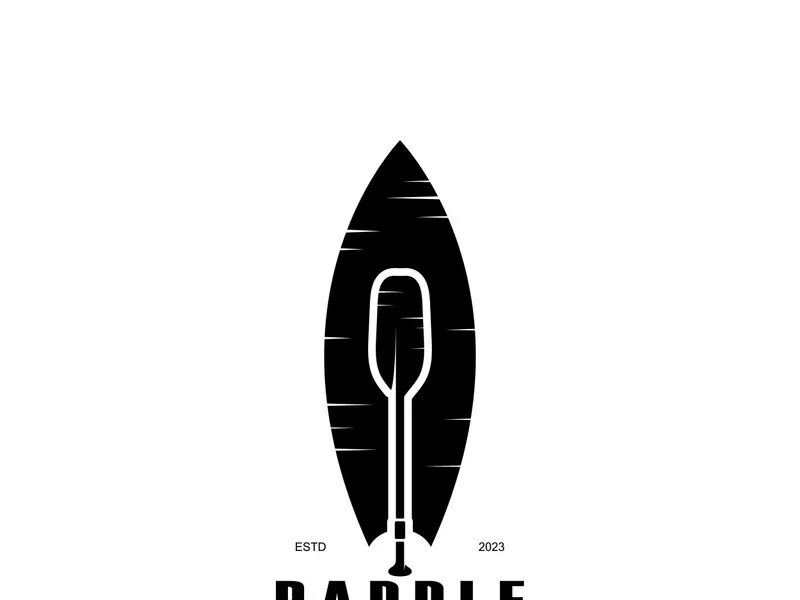 simple paddle logo,design for surfing,rafting,canoe,boat,surfing and rowing equipment business,vector