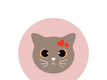 Cat cute head logo vector