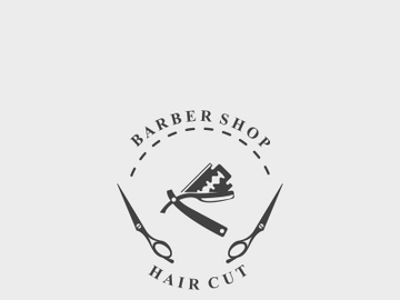 Barber shop logo with cool hair and shaving styles for product, business and shop template preview picture