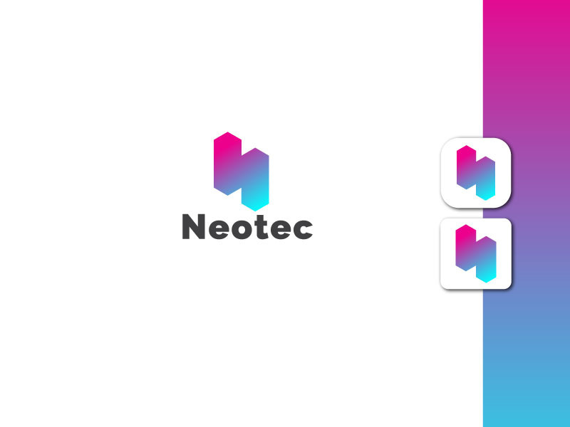 Lettermark Logo - Letter N Logo - Gradient Logo - Business Logo Design