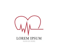Heart beat pulse line hospital logo