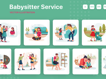 M147_Babysitter Service Illustrations preview picture