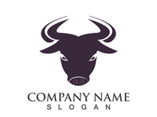 Bull head logo vector icon design illustration