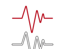 Heart beat pulse line hospital logo