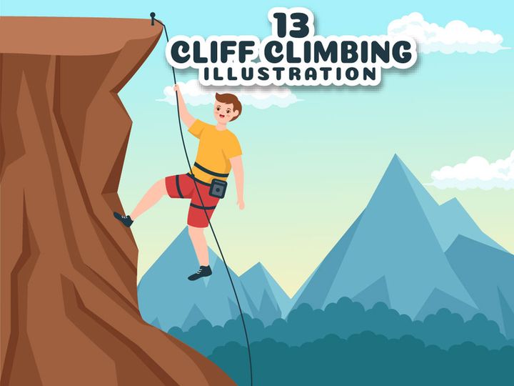 13 Cliff Climbing Illustration