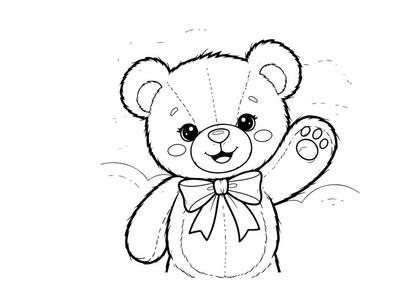 Cute teddy bear holding heart vector illustration flat design