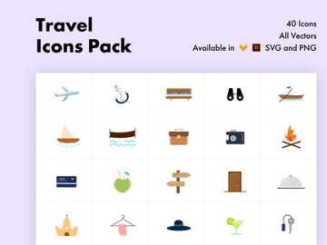 Travel Color Icons preview picture
