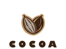 cocoa logo,cocoa bean,cocoa tree,cocoa branches and leaves,chocolate mix on white background,vintage,modern,simple,minimalist icon illustration template design vector