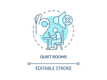Quiet rooms turquoise concept icon preview picture