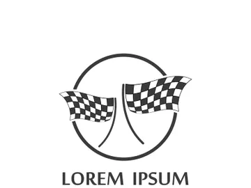 Creative and modern racing flag logo design. preview picture