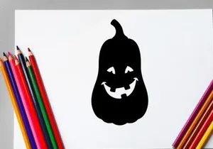 Silhouette of a Halloween Jack-o'-Lantern with a Spooky Face