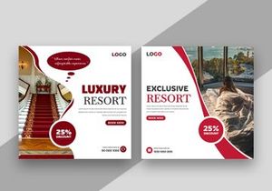 Luxury Hotels Social Media Post Banner Template