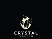 Crystal Gems Logo Design Template. Luxury Fashion Jewelry concept