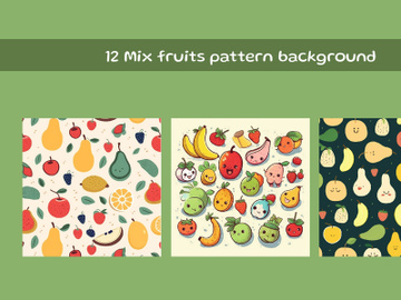 Mix fruits pattern background preview picture