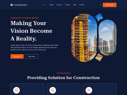 Construction Website Landing Page Design