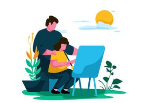 Father Day Flat Illustration Minimalist Modern
