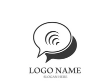 Speech bubble icon Logo template vector illustration