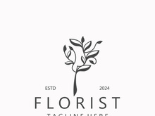 Flower logo design Floral emblem. Cosmetics, Spa, Beauty salon identity, Boutique and wedding invitations