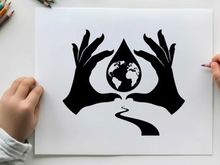 ilustrasi vektor konservasi bumi dengan tangan memegang globe